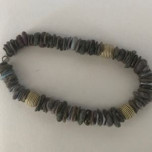 Handmade wool felted disk and bead necklace